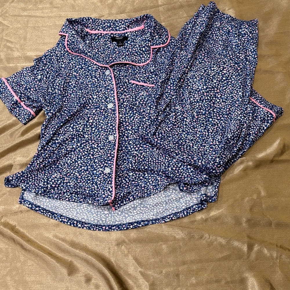 Simply Vera Vera Wang Pajama Set - Blue with Pink Trim